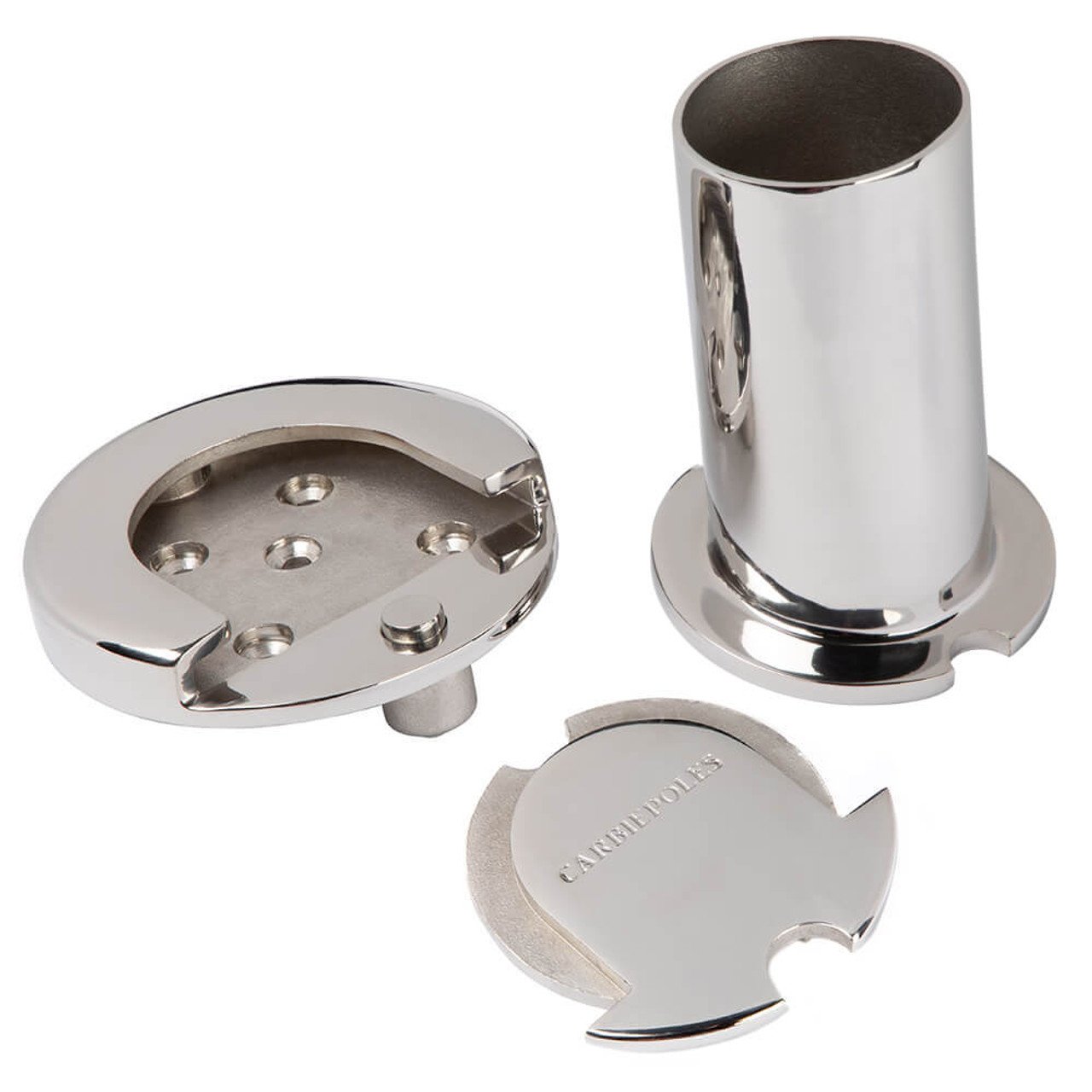 Carbiepoles™ Separating Mounting Base & Cover Plate Set 53mm/2" (Stainless Steel)